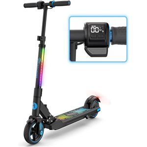 EVERCROSS EV06C Foldable Electric Scooter for Kids Ages 6-12 - Up to 15-km/h and 8-km Range with LED Display - Pink