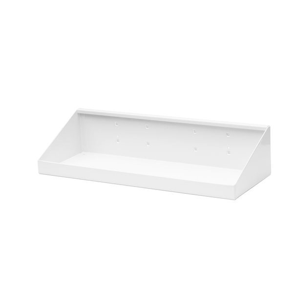 Triton Products 18-in W x 6-1/2-in D White Epoxy Powder Coated Steel Shelf for LocBoard