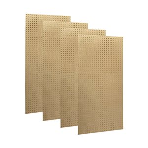 Triton Products 24-in W x 48-in H x 1/4-in D Natural Heavy-Duty HDF Round Hole Pegboards - 4-Pack