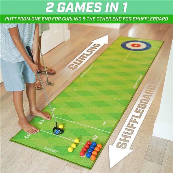 GoSports Pure Putt Challenge Curling and Shuffleboard 2-in-1 Game