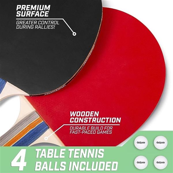 GoSports MidSize Indoor/Outdoor Table Tennis Game Set - Red