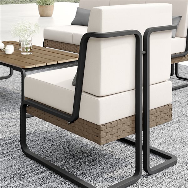 Sirio Plumeria 4-Piece Beige Conversation Set