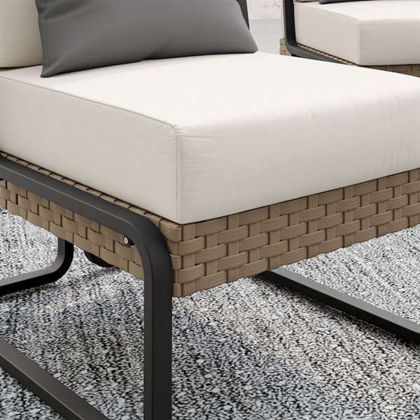 Sirio Plumeria 4-Piece Beige Conversation Set