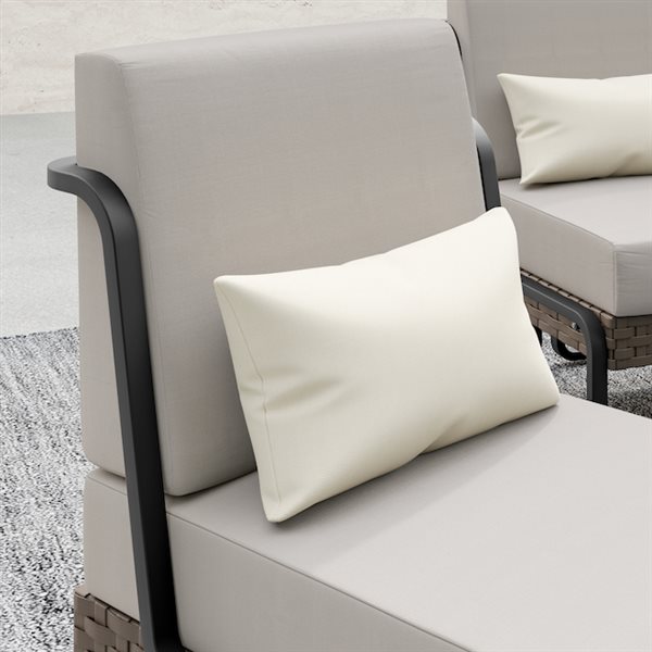 Ensemble de conversation Plumeria par Sirio gris 4 pièces