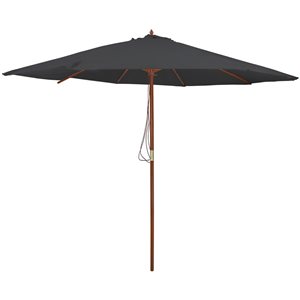 Northlight 8.5-ft Gray Outdoor Patio Market Umbrella with Wooden Pole