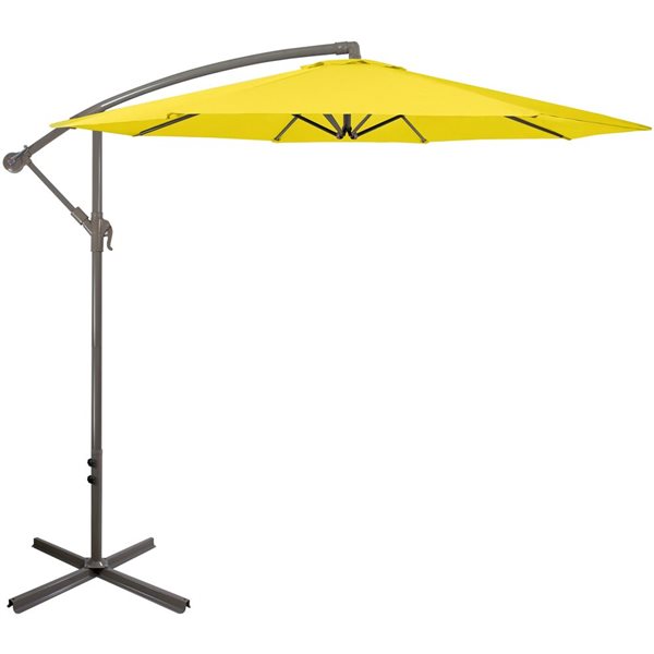 Northlight 10-ft Yellow Offset Outdoor Patio Umbrella with Hand Crank