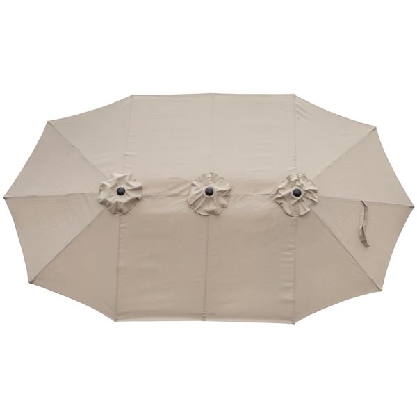 Northlight 15-ft Beige Outdoor Patio Market Umbrella with Hand Crank