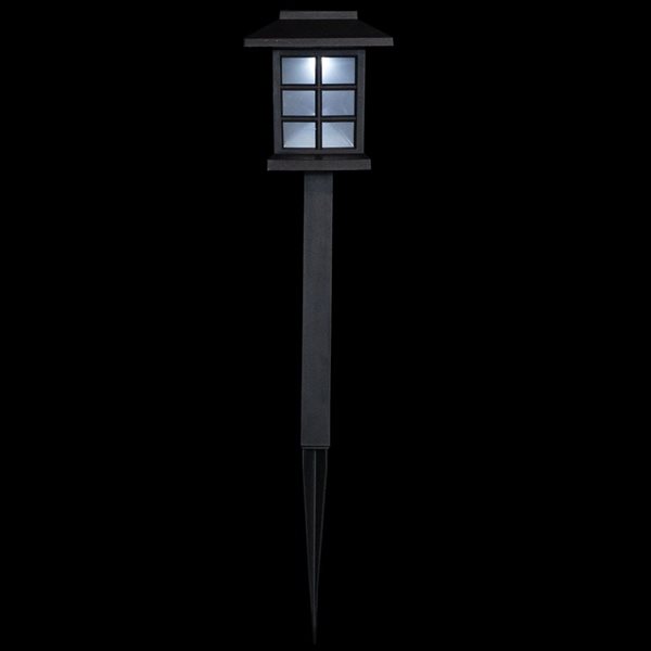 Northlight Set of 8 14.25-in Black Lantern Style Solar Powered LED Pathway Markers