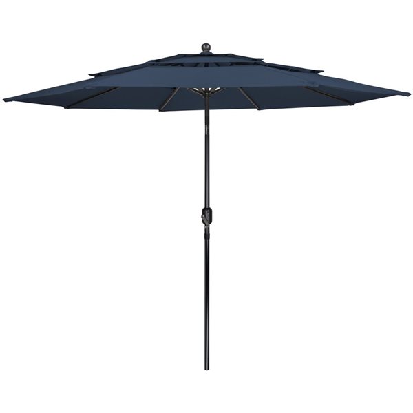 Northlight 9.75-ft Navy Blue Outdoor Patio Market Umbrella with Hand Crank and Tilt