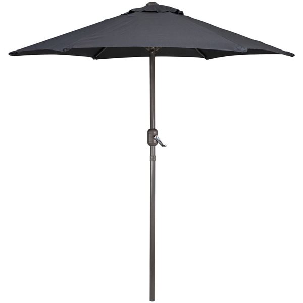 Northlight 7.5-ft Gray Outdoor Patio Market Umbrella with Hand Crank