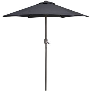 Northlight 7.5-ft Gray Outdoor Patio Market Umbrella with Hand Crank