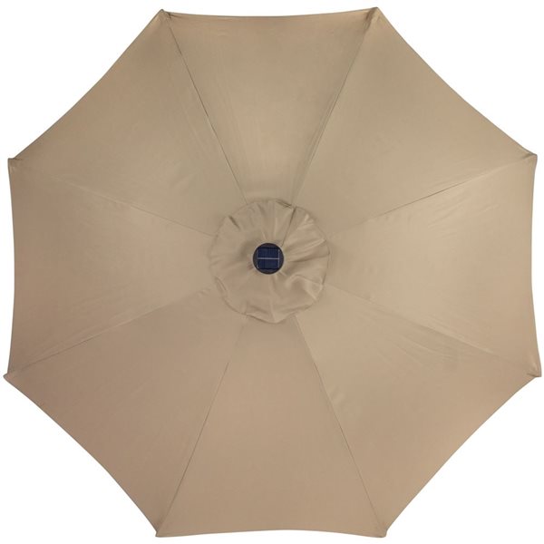 Northlight 9 Ft Taupe Solar Lighted Outdoor Patio Market Umbrella With Hand Crank And Tilt 7281