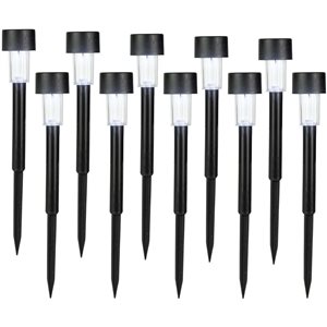 Northlight Set of 10 12.25-in Black Solar Powered LED Pathway Markers