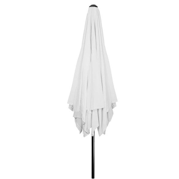 Northlight 8.85-ft White Outdoor Patio Lotus Umbrella with Hand Crank