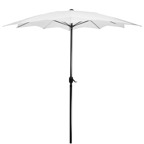 Northlight 8.85-ft White Outdoor Patio Lotus Umbrella with Hand Crank