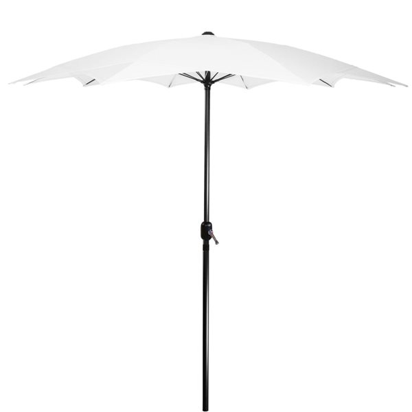 Northlight 8.85-ft White Outdoor Patio Lotus Umbrella with Hand Crank