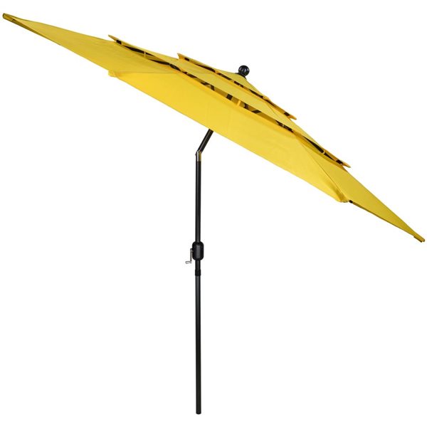 Northlight 9.75-ft Yellow Outdoor Patio Market Umbrella with Hand Crank and Tilt