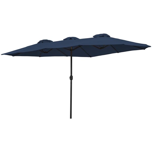 Northlight 15-ft Navy Blue Outdoor Patio Market Umbrella with Hand Crank