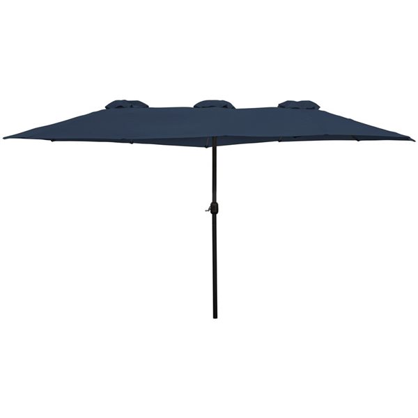 Northlight 15-ft Navy Blue Outdoor Patio Market Umbrella with Hand Crank