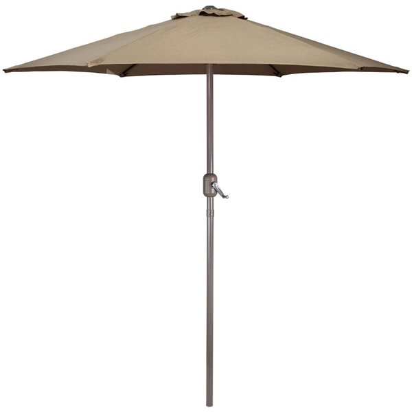 Northlight 7.5-ft Taupe Outdoor Patio Market Umbrella with Hand Crank