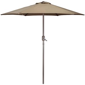 Northlight 7.5-ft Taupe Outdoor Patio Market Umbrella with Hand Crank