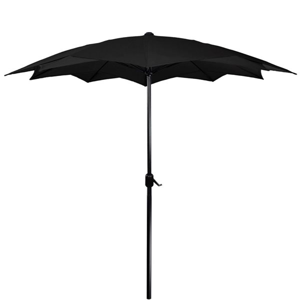 Northlight 8.5-ft Black Outdoor Patio Lotus Umbrella with Hand Crank