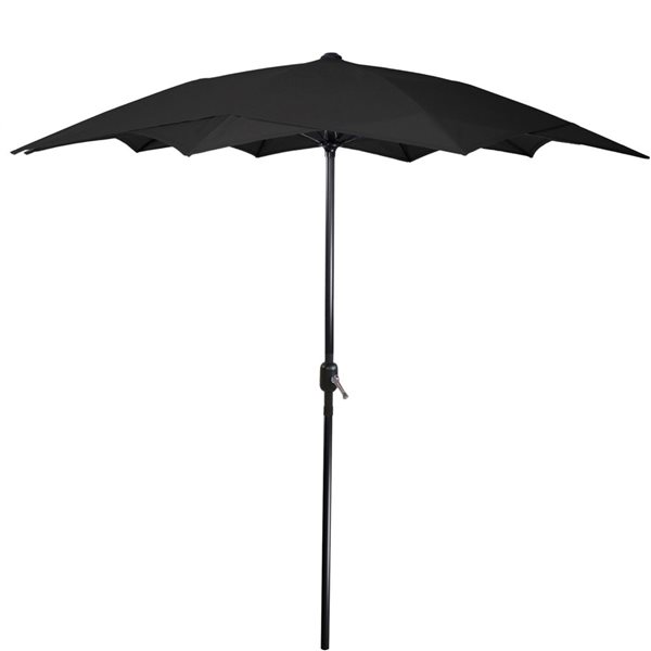 Northlight 8.5-ft Black Outdoor Patio Lotus Umbrella with Hand Crank