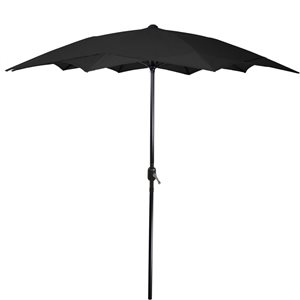 Northlight 8.5-ft Black Outdoor Patio Lotus Umbrella with Hand Crank