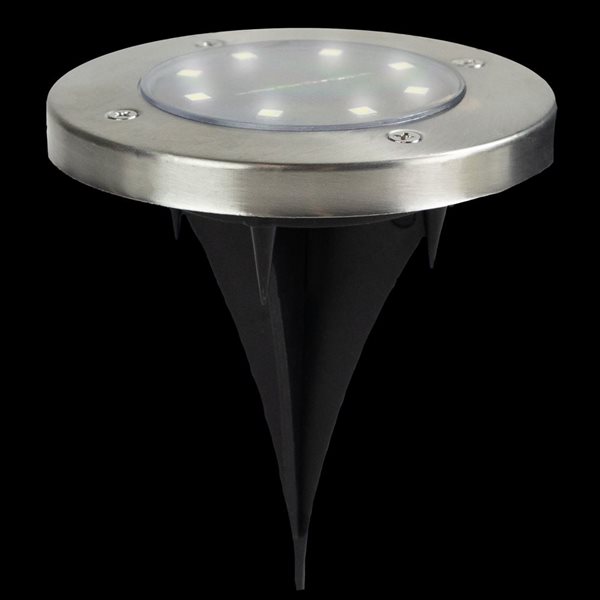 Northlight Set of 8 5-in Stainless Steel Round Solar Powered LED Pathway Markers