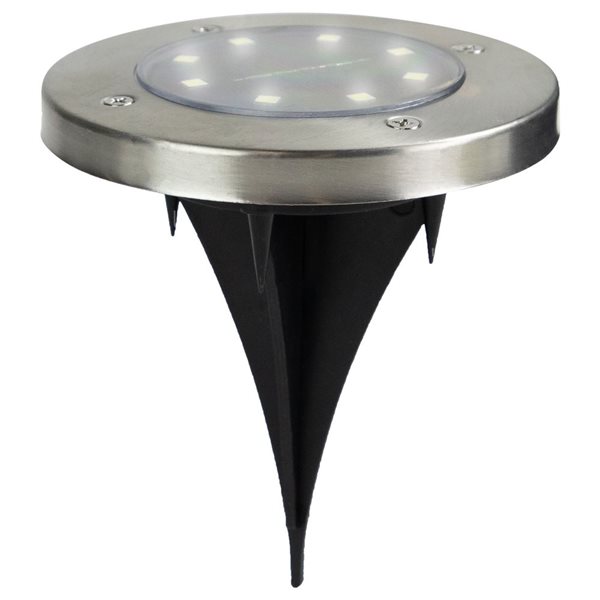 Northlight Set of 8 5-in Stainless Steel Round Solar Powered LED Pathway Markers