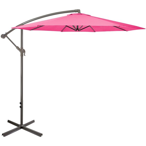 Northlight 10-ft Pink Offset Outdoor Patio Umbrella with Hand Crank