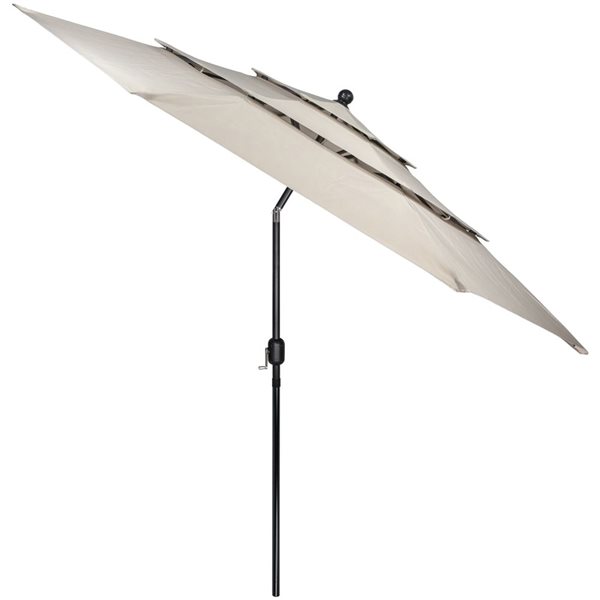 Northlight 9.75-ft Beige Outdoor Patio Market Umbrella with Hand Crank and Tilt