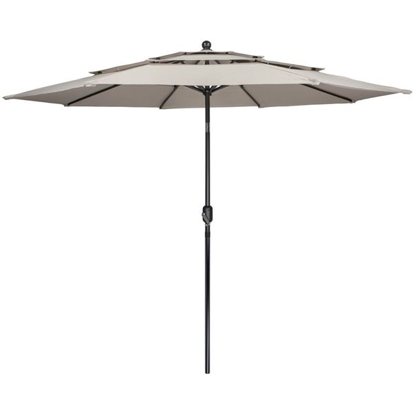 Northlight 9.75-ft Beige Outdoor Patio Market Umbrella with Hand Crank and Tilt