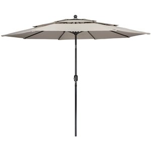 Northlight 9.75-ft Beige Outdoor Patio Market Umbrella with Hand Crank and Tilt