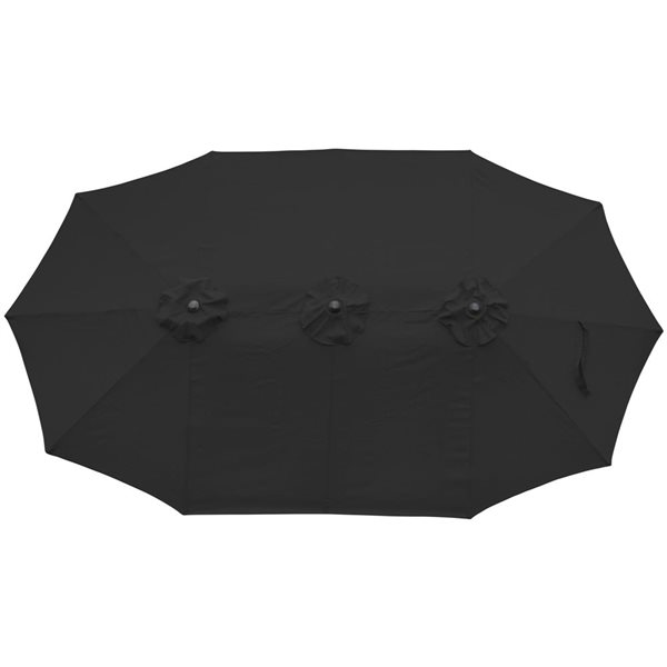 Northlight 15-ft Black Outdoor Patio Market Umbrella with Hand Crank