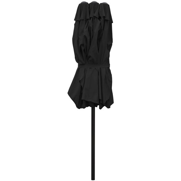 Northlight 15-ft Black Outdoor Patio Market Umbrella with Hand Crank