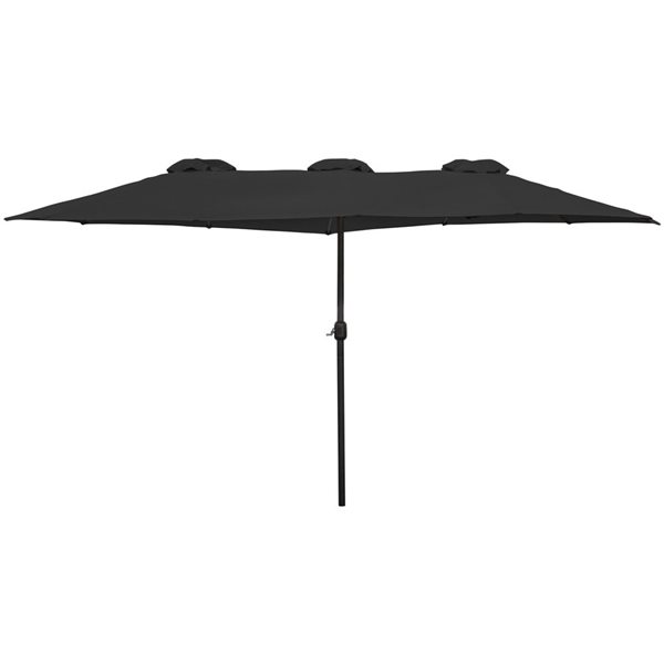 Northlight 15-ft Black Outdoor Patio Market Umbrella with Hand Crank