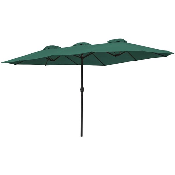 Northlight 15-ft Green Outdoor Patio Market Umbrella with Hand Crank