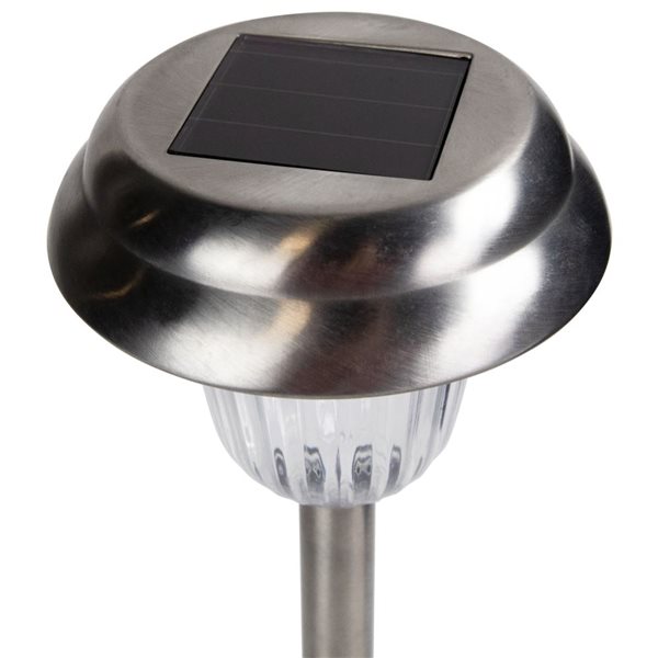 Northlight Set of 4 15-in Stainless Steel Solar Powered LED Pathway Markers