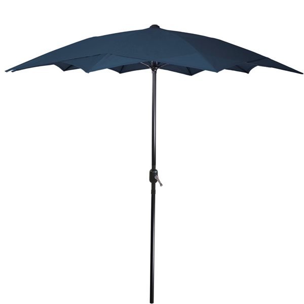 Northlight 8.5-ft Navy Blue Outdoor Patio Lotus Umbrella with Hand Crank