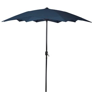 Northlight 8.5-ft Navy Blue Outdoor Patio Lotus Umbrella with Hand Crank