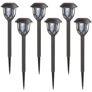 Northlight Set of 6 16.25-in Black Lantern Style Solar Powered LED Pathway Markers