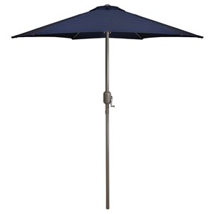 Northlight 7.5-ft Midnight Blue Outdoor Patio Market Umbrella with Hand Crank