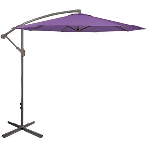 Northlight 10-ft Purple Offset Outdoor Patio Umbrella with Hand Crank