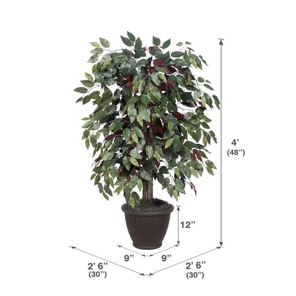 Vickerman 4-ft Artificial Capensia Bush in Brown Plastic Container