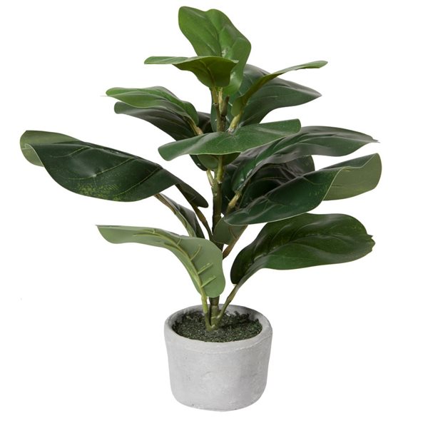 Vickerman 17in Green Artificial Fiddle Leaf Fig Plant in Pot FM224001