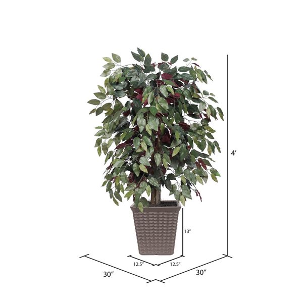Vickerman 4-ft Artificial Capensia Bush in Brown Square Plastic Basket