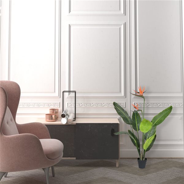 Vickerman 3-ft Artificial Potted Bird of Paradise Palm Tree