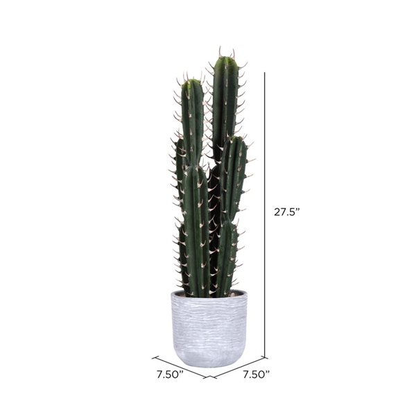 Vickerman 27.5-in Artificial Green Cactus Plant
