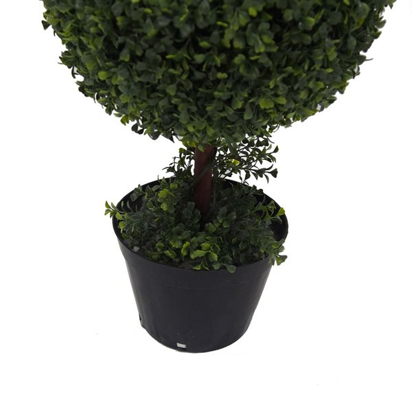 Vickerman 4-ft Artificial Potted Triple Ball Green Boxwood Topiary